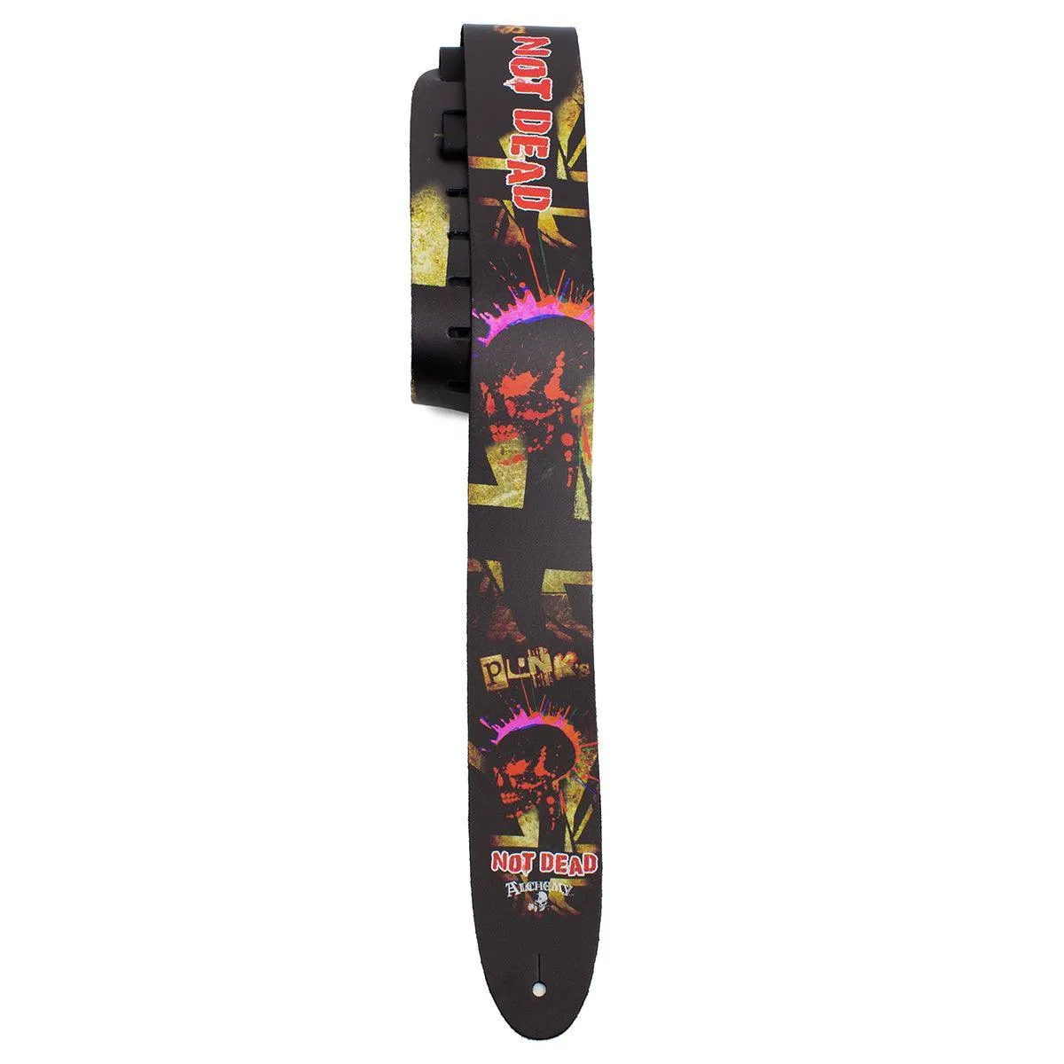 Perri's 2.5" Leather Guitar Strap ~ Alchemy Punk's Not Dead