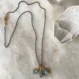 Petite Labradorite Leaf Necklace
