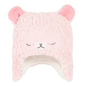 Pink Knit Hat with 3D Ears