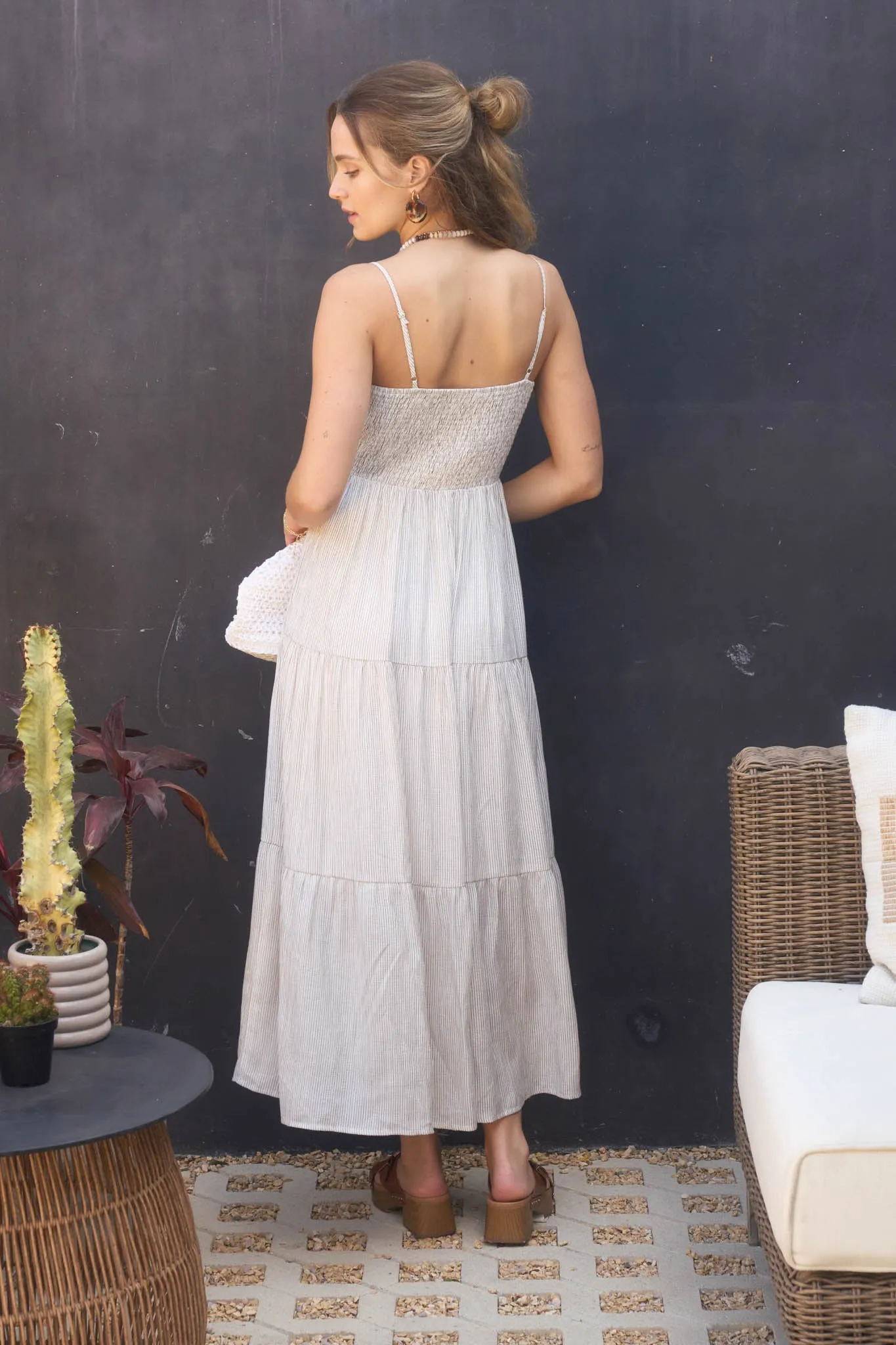 Pinstripe Midi Dress