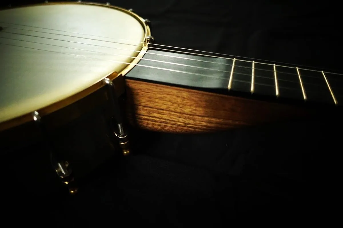 Pisgah Walnut Rambler Dobson A-Scale Banjo with Antique Brass Hardware