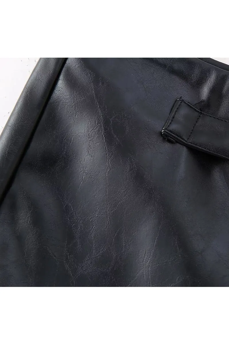 PL0303 Vegan Leather Shorts