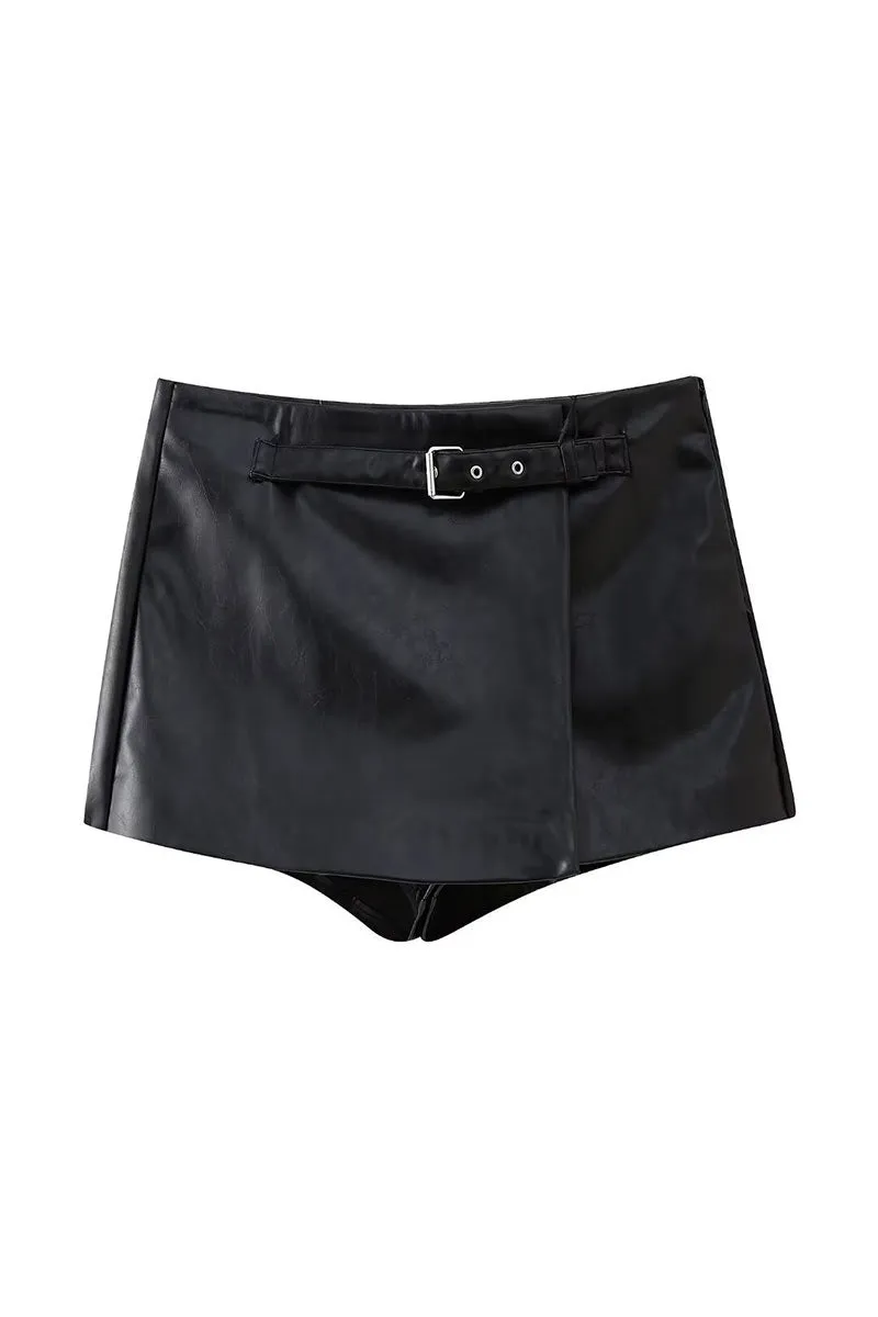 PL0303 Vegan Leather Shorts
