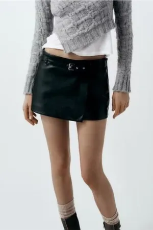 PL0303 Vegan Leather Shorts