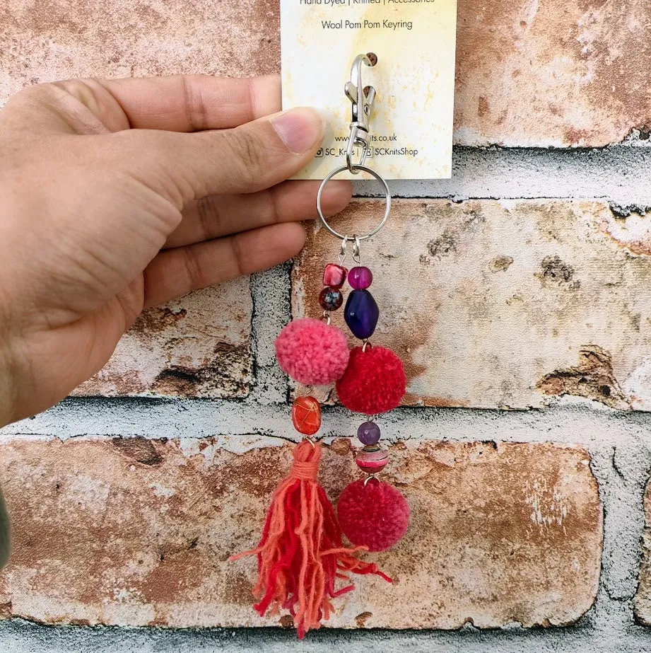 Pom Pom Tassel Keyrings - All Colours