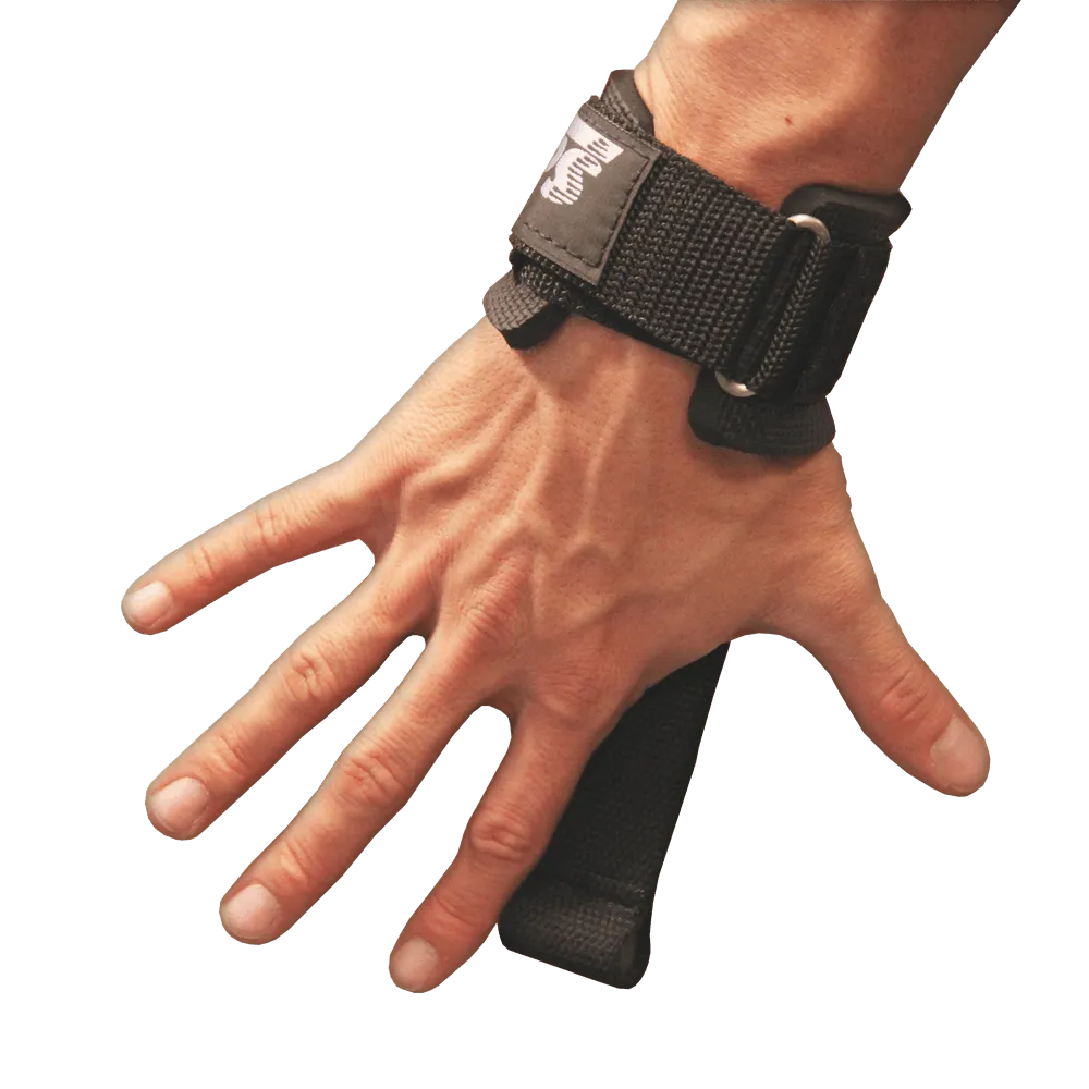 Power Lifting Straps with Dowel - Black
