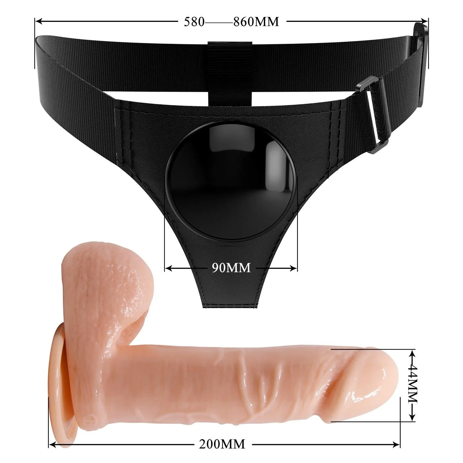 Pretty Love Universal Strap On Harness with 7.4'' Dildo