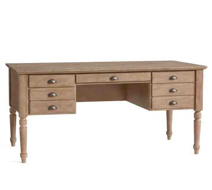 Printers Keyhole Desk with Drawers