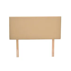 PU Leather Bed Headboard with Wooden Legs in Double Size in Cream Colour