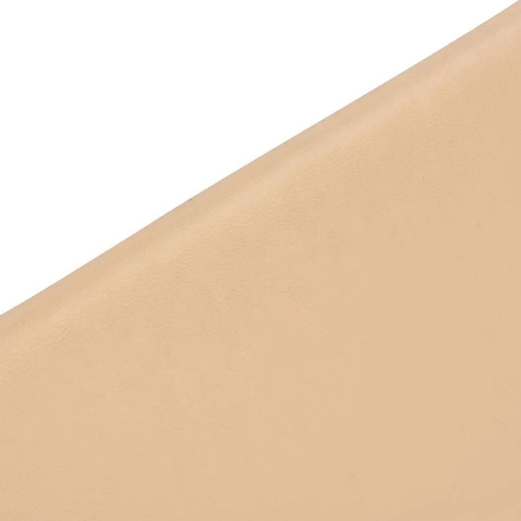 PU Leather Bed Headboard with Wooden Legs in Double Size in Cream Colour