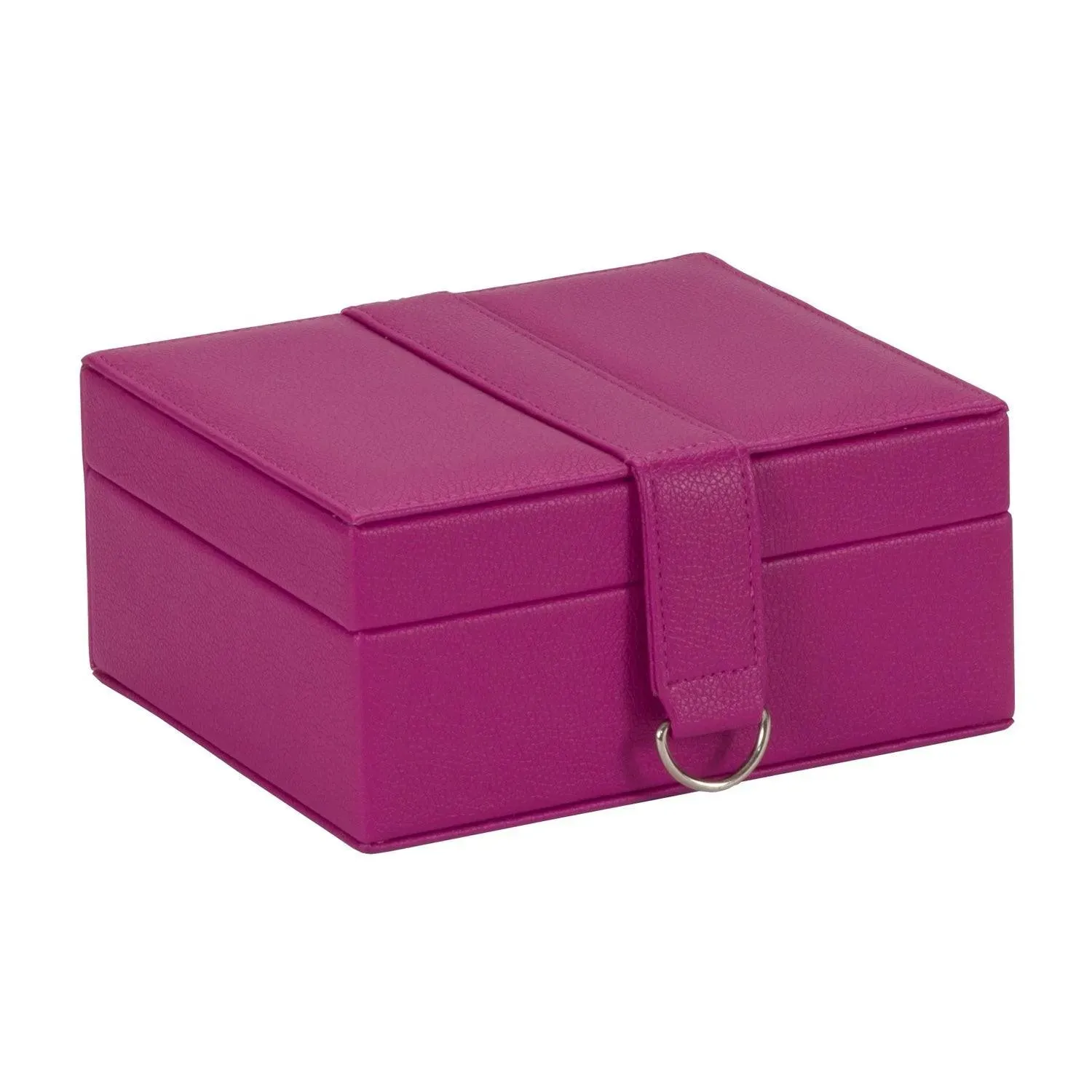 PU Leather Jewellery Box Watch & Trinket Storage Case Organiser Fushia Pink Mele
