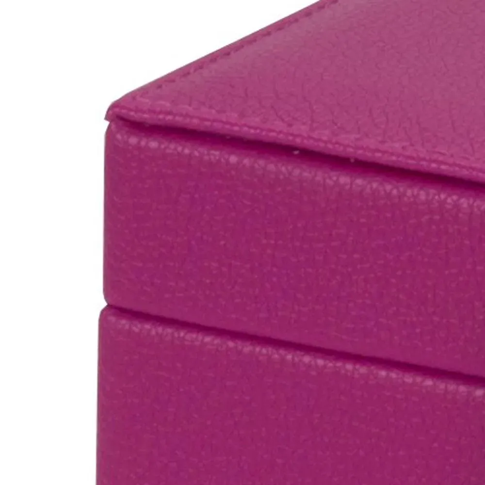 PU Leather Jewellery Box Watch & Trinket Storage Case Organiser Fushia Pink Mele