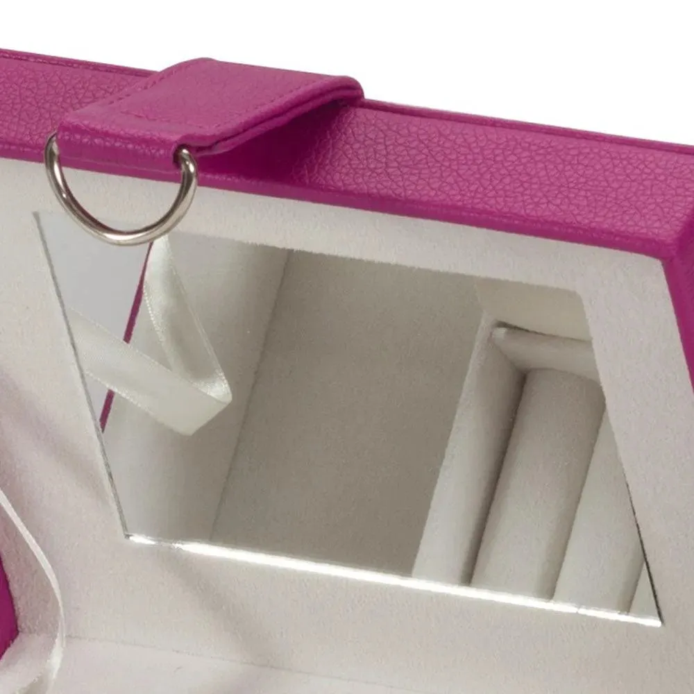 PU Leather Jewellery Box Watch & Trinket Storage Case Organiser Fushia Pink Mele