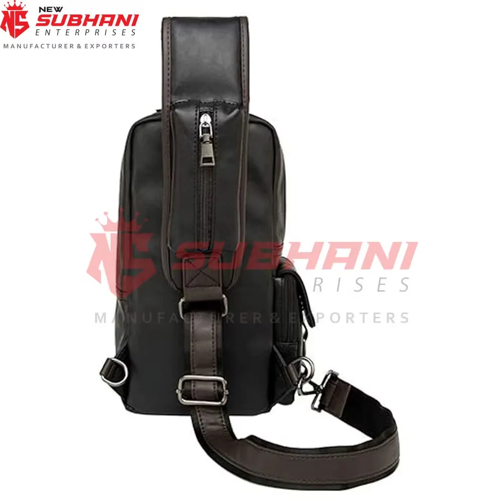 Pu Leather Water Proof Waist Bag Chest Bags with Earphone  Leather Shoulder Bags