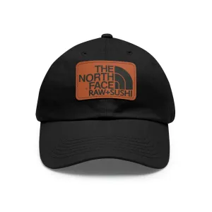 Raw Sushi "north face sushi" Dad Hat with Leather Patch blk