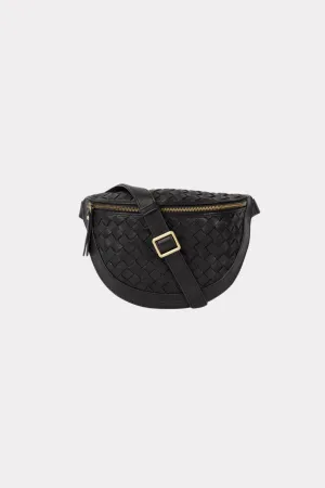 RAY BUMBAG - BLACK WOVEN SOFT GRAIN LEATHER