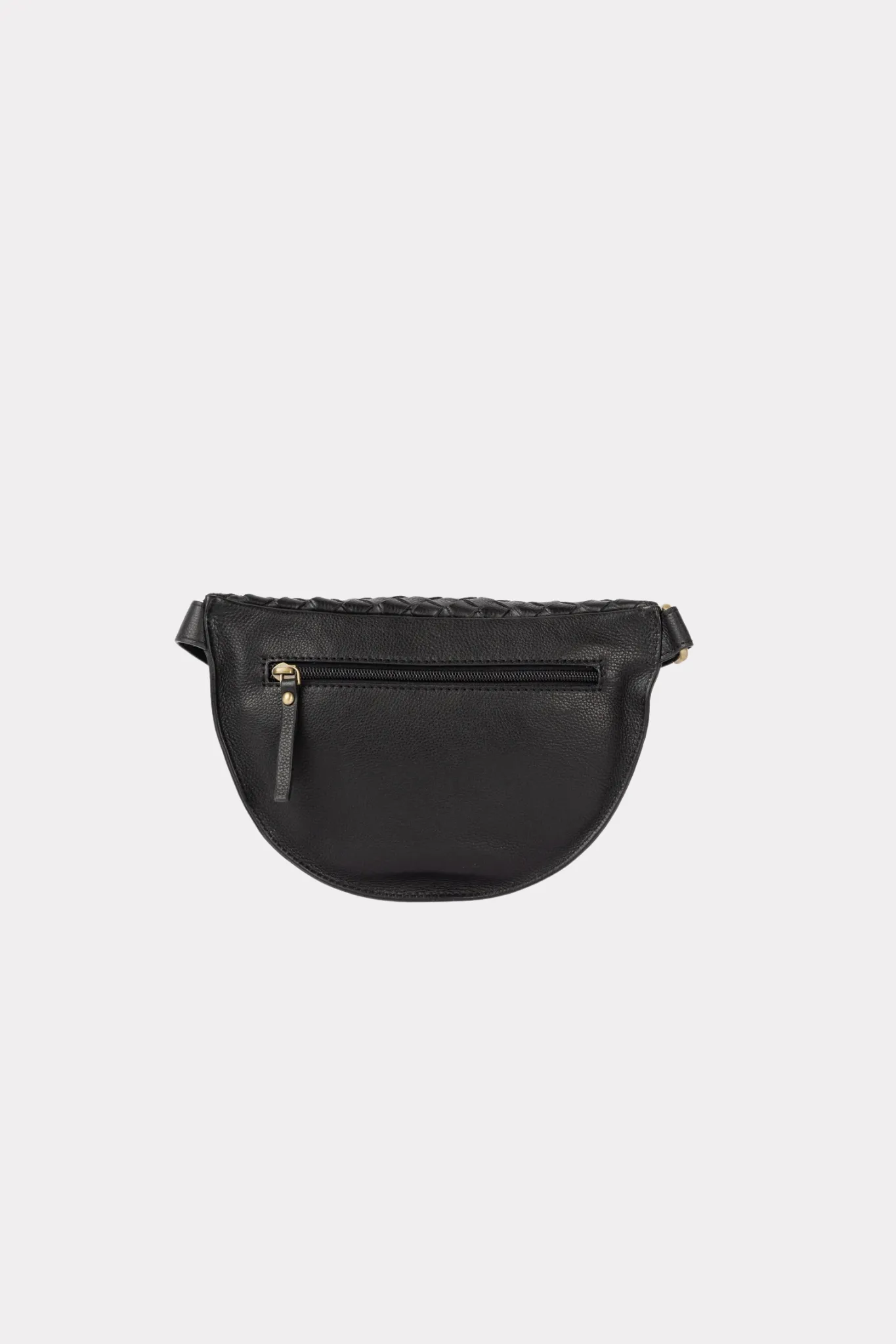 RAY BUMBAG - BLACK WOVEN SOFT GRAIN LEATHER