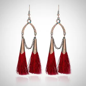 Red Tassel Earrings