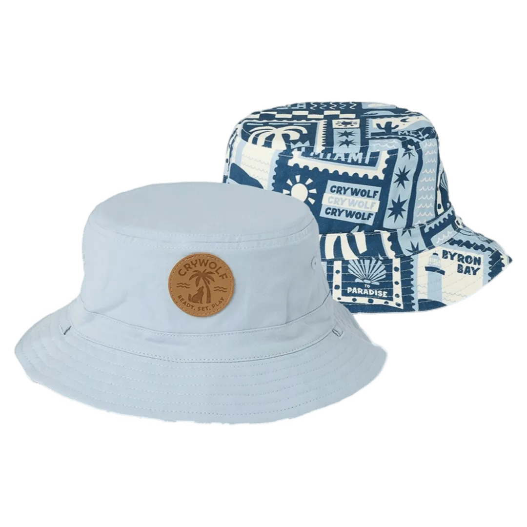 Reversible Bucket Hat - Postcards
