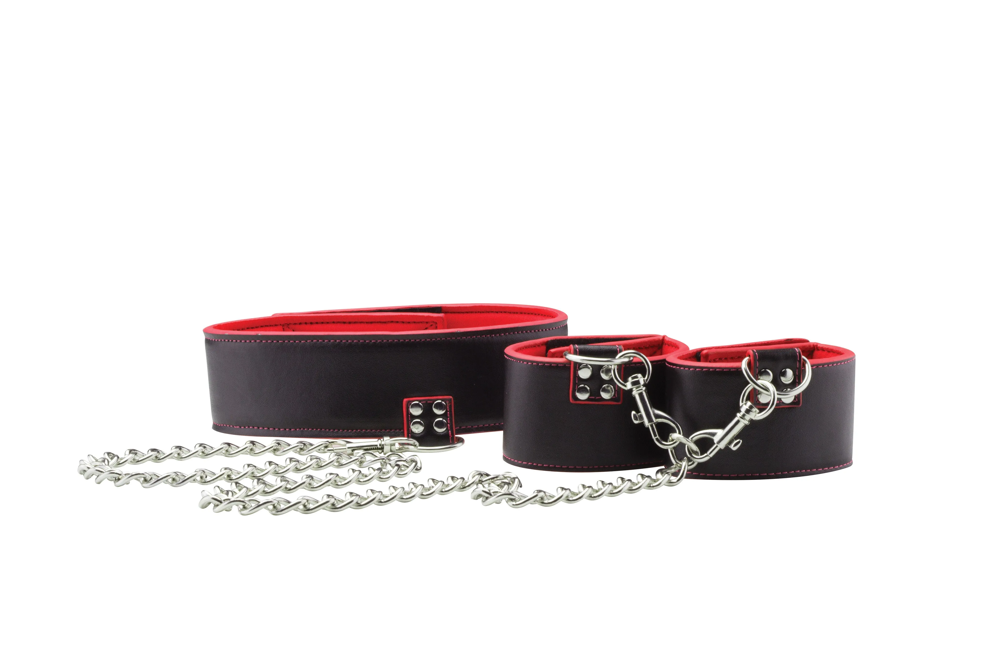 Reversible Collar and Wrist Cuffs - Red