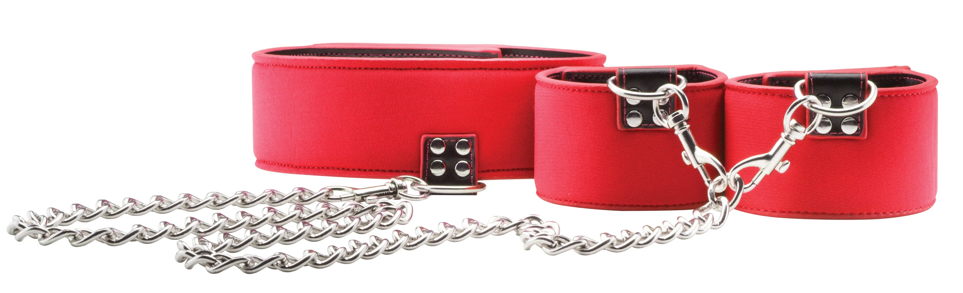 Reversible Collar and Wrist Cuffs - Red