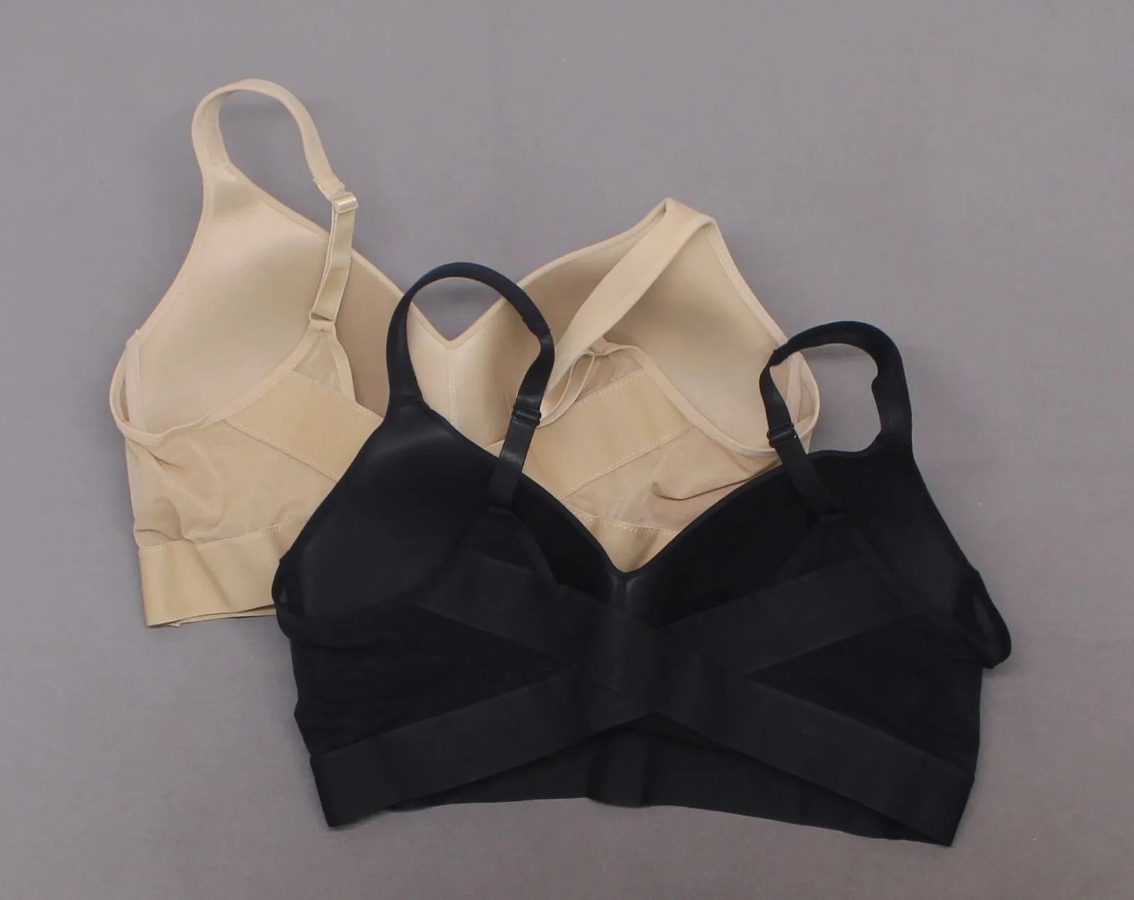 Rhonda Shear 2 Pack Molded Cup Bra With Mesh Back Detail Nude/ Black Plus 2X