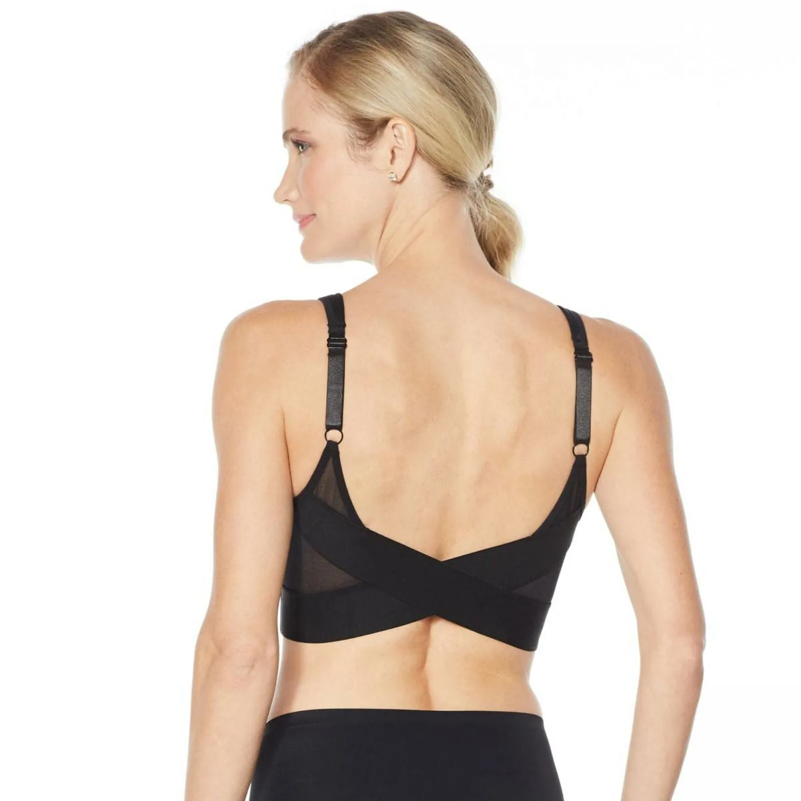 Rhonda Shear 2 Pack Molded Cup Bra With Mesh Back Detail Nude/ Black Plus 2X