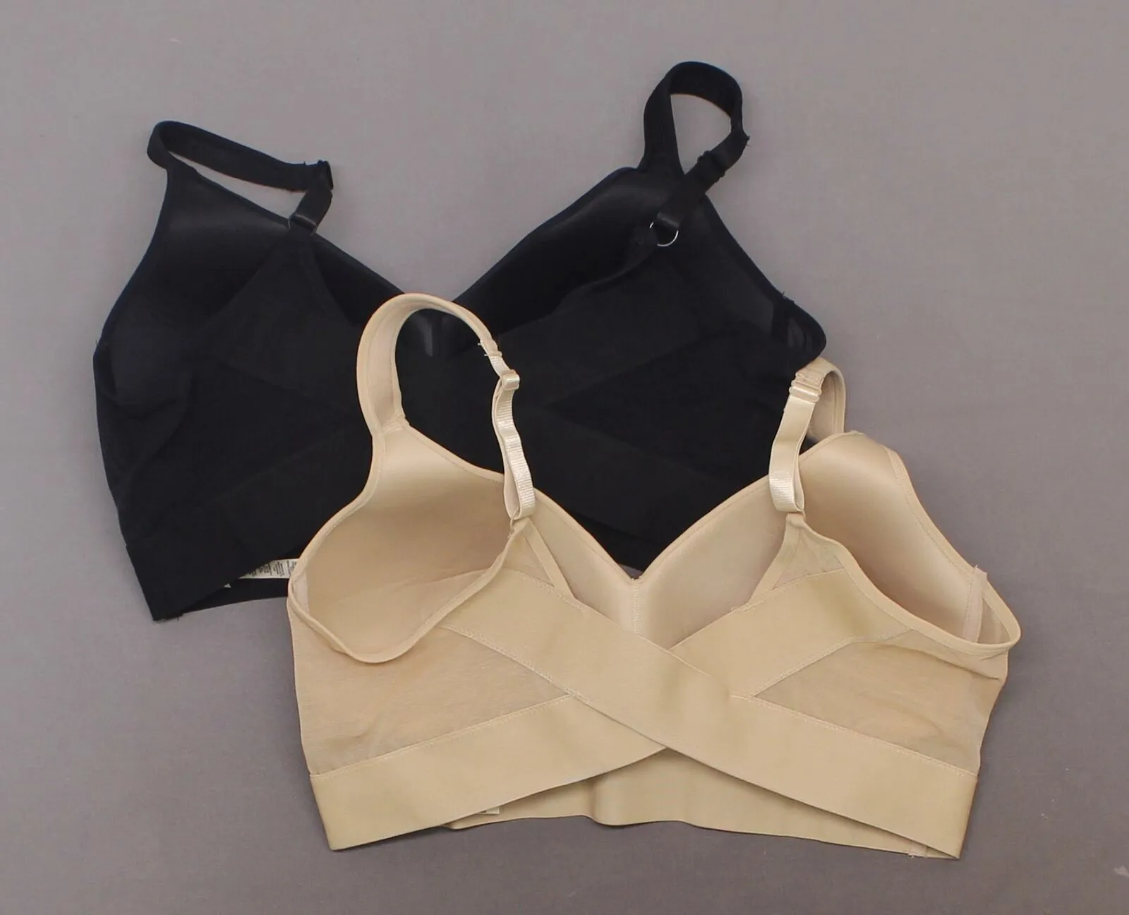 Rhonda Shear 2 Pack Molded Cup Bras With Mesh Back Detail Nude/ Black Plus 1X