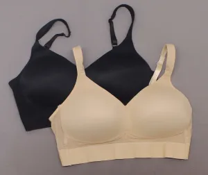 Rhonda Shear 2 Pack Molded Cup Bras With Mesh Back Detail Nude/ Black Plus 1X