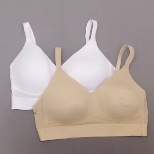 Rhonda Shear 2 Pack Molded Cup Bras With Mesh Back Detail White/Nude 2X