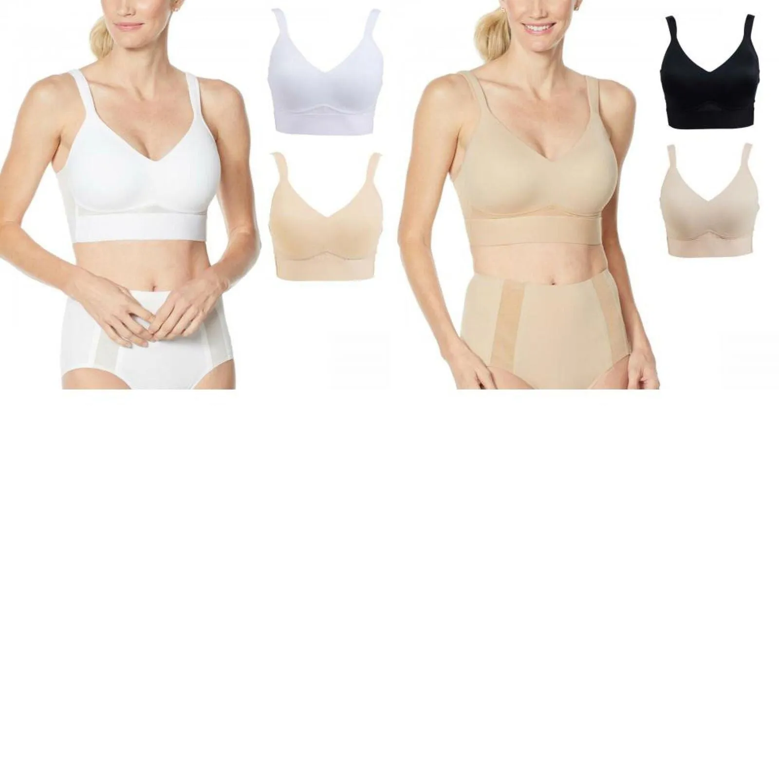 Rhonda Shear 2 Pack Molded Cup Bras With Mesh Back Detail