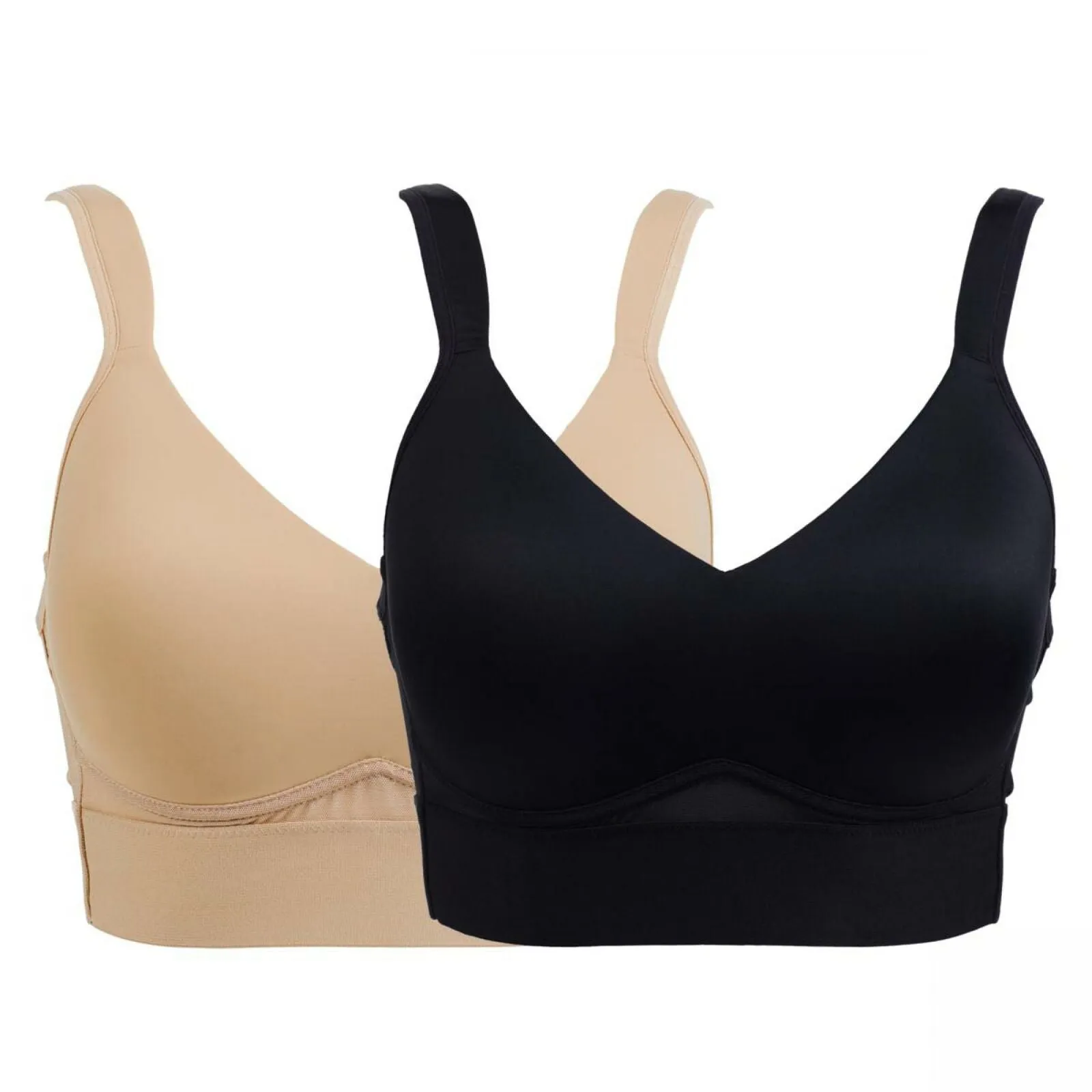 Rhonda Shear 2 Pack Molded Cup Bras With Mesh Back Detail
