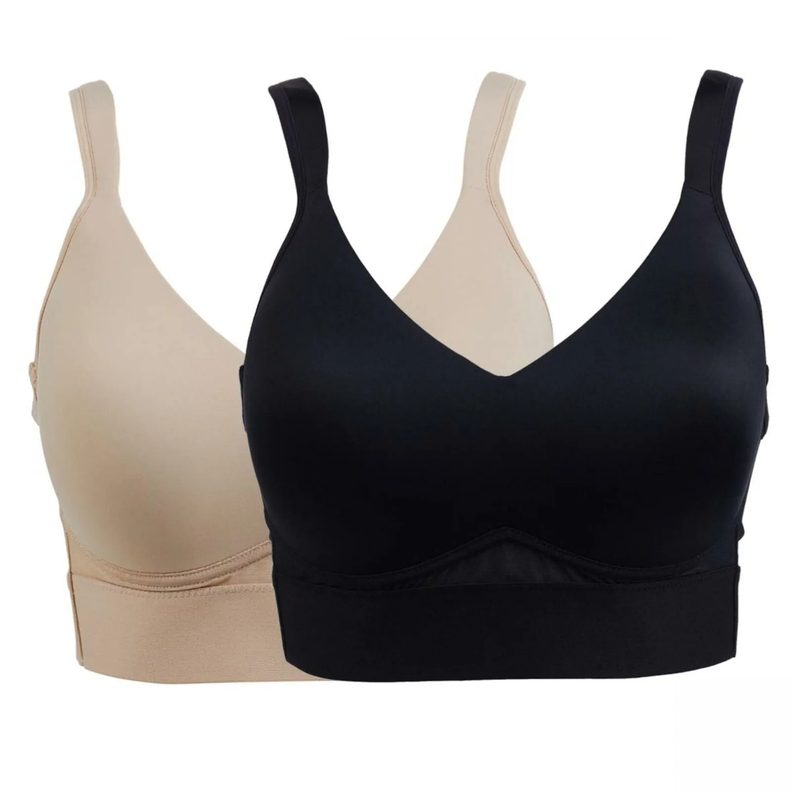 Rhonda Shear Women's Plus Size 2 Pack Molded Cup Bras With Mesh Back Detail