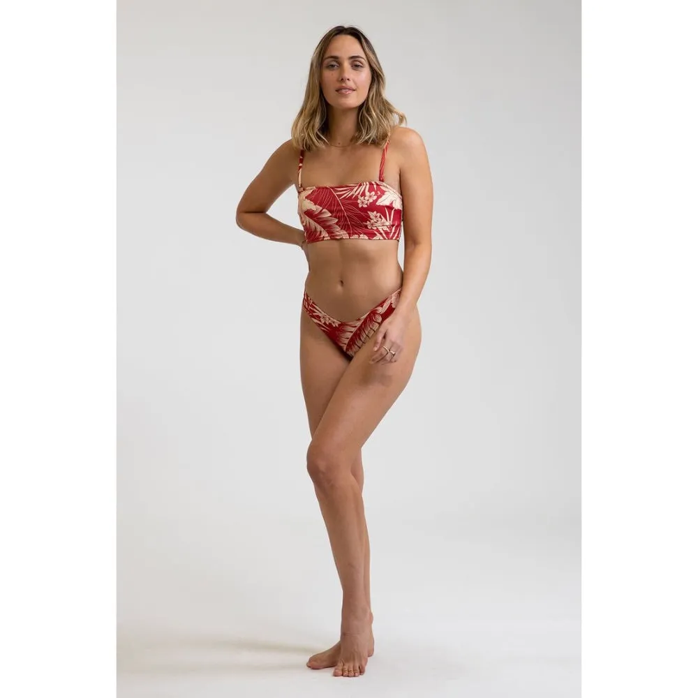 RHYTHM MAHINA LONG BANDEAU TOP SCARLET