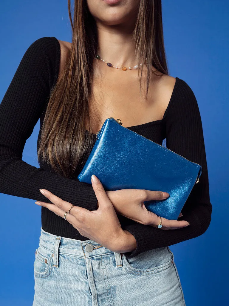 Riley Crossbody Wristlet Aqua Lake