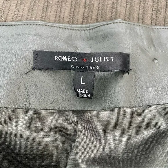 Romeo &amp; Juliet Embroidered Faux Leather Mini Skirt
