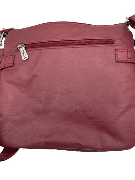 Roots Red Faux Leather Crossbody Purse
