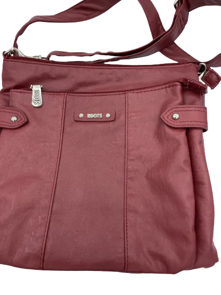 Roots Red Faux Leather Crossbody Purse