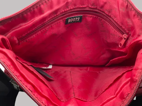 Roots Red Faux Leather Crossbody Purse