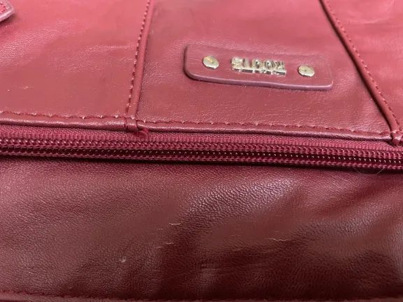 Roots Red Faux Leather Crossbody Purse