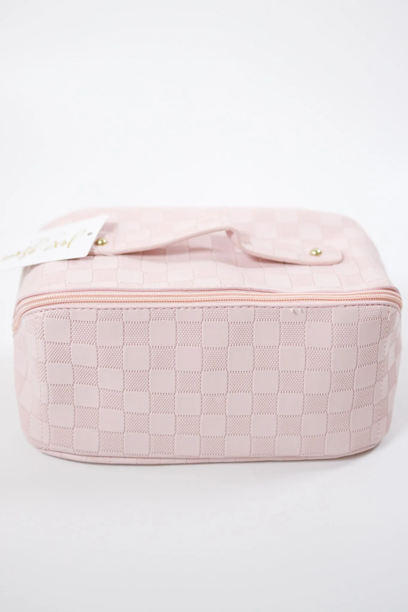 Rosemary Leather Checker Makeup Bag, VARIOUS