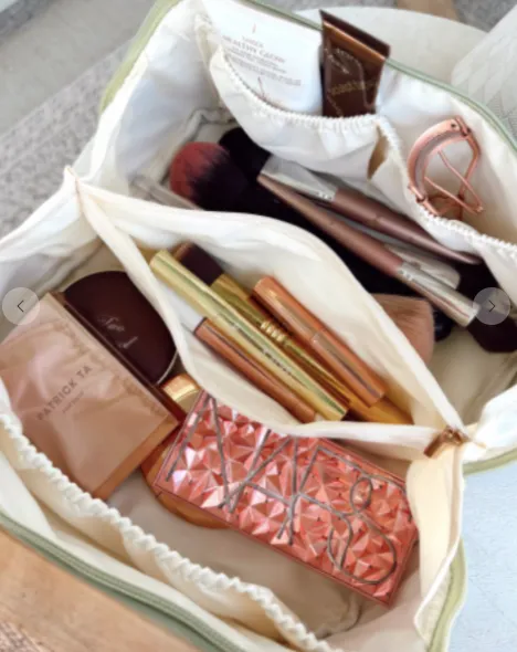 Rosemary Leather Checker Makeup Bag, VARIOUS