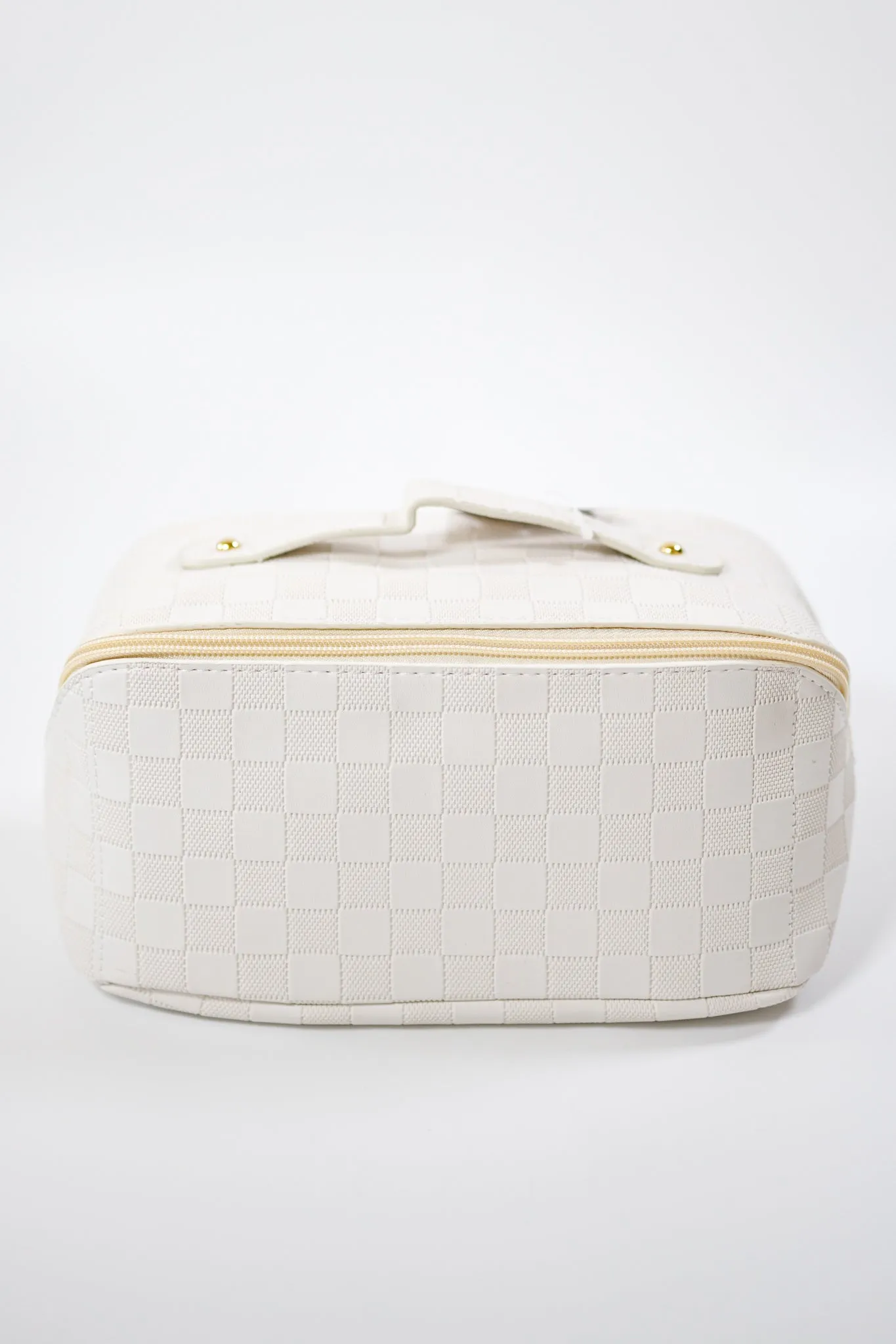 Rosemary Leather Checker Makeup Bag, VARIOUS