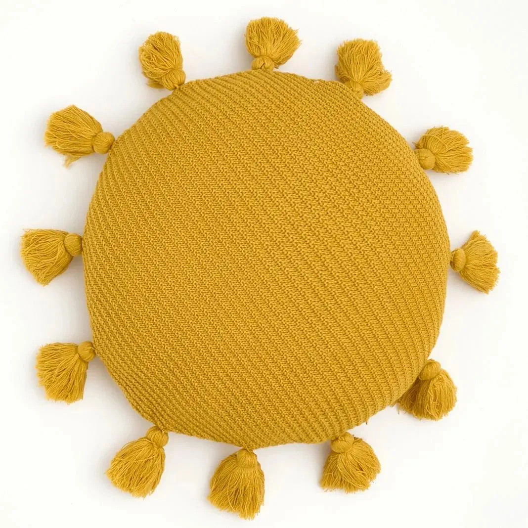 Round Tassel Decorative Throw Pillow