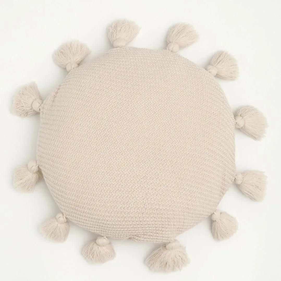 Round Tassel Decorative Throw Pillow