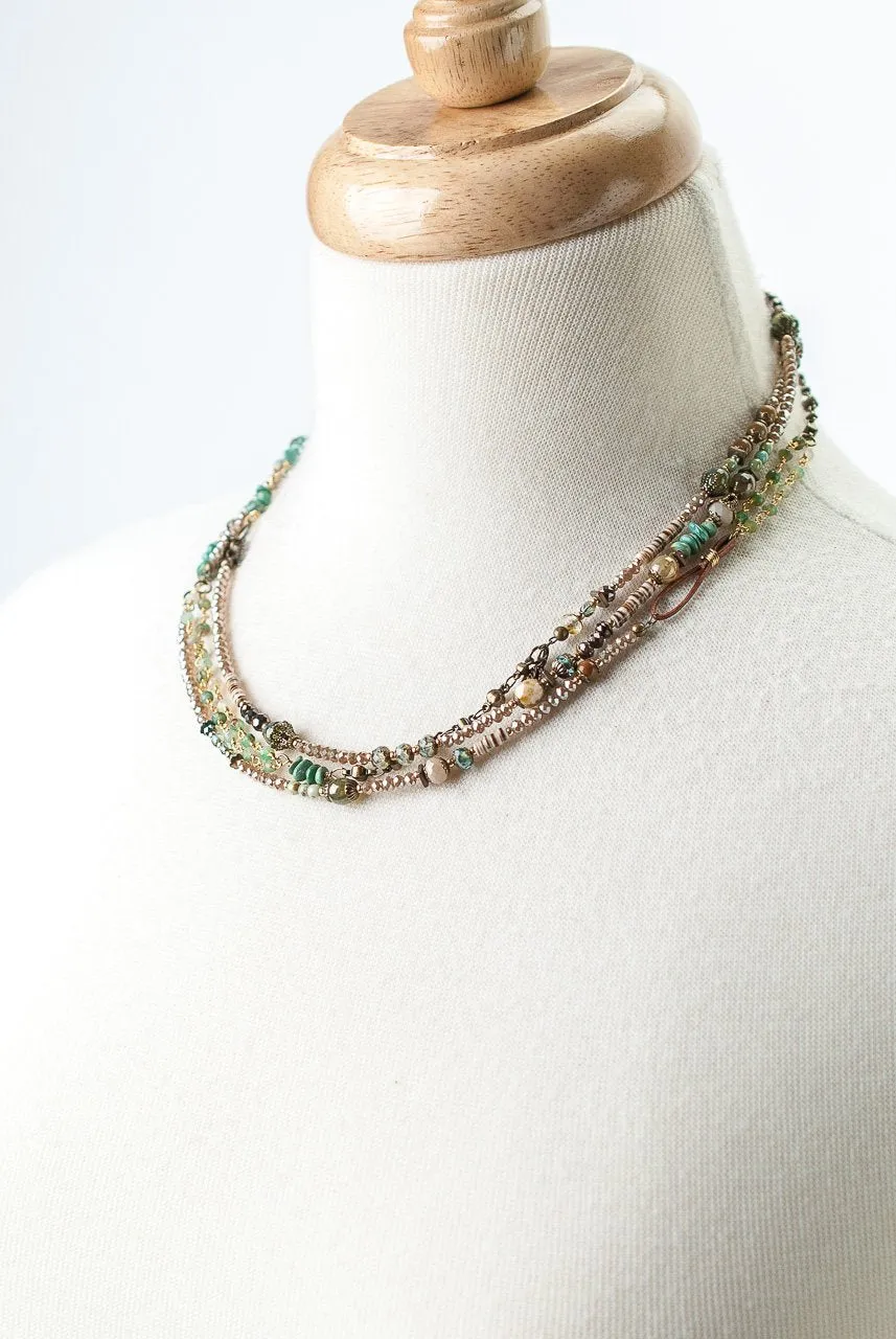Rustic Creek Long Collage Necklace