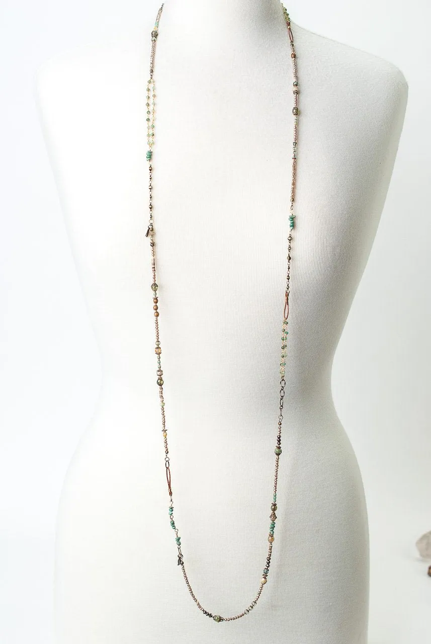 Rustic Creek Long Collage Necklace