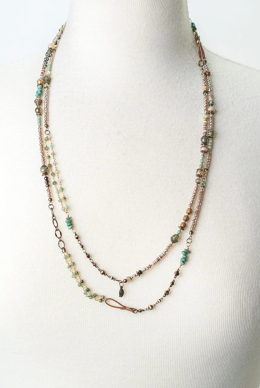 Rustic Creek Long Collage Necklace