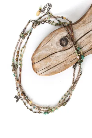 Rustic Creek Long Collage Necklace