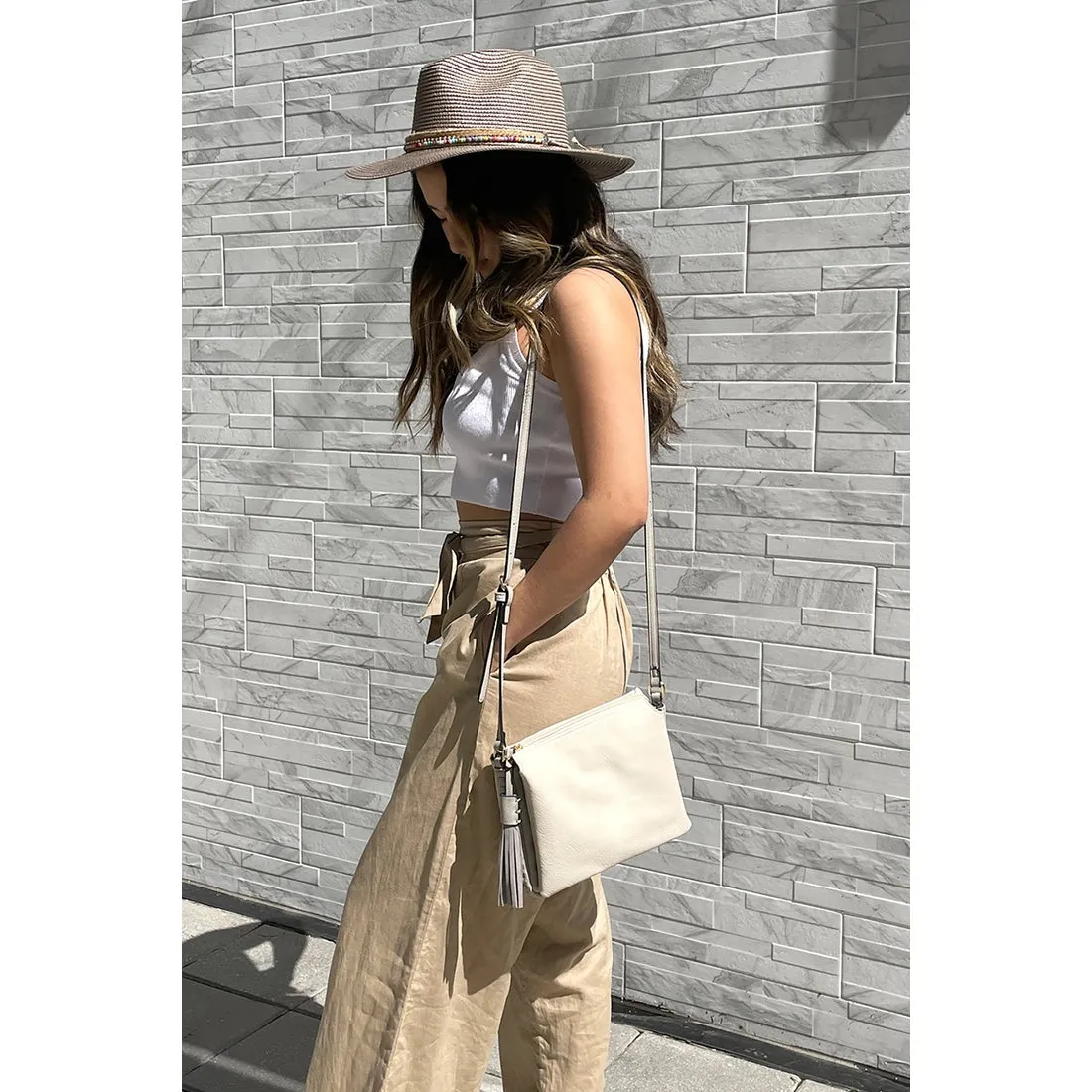 Sabrina Two Tone Crossbody Black/Natural